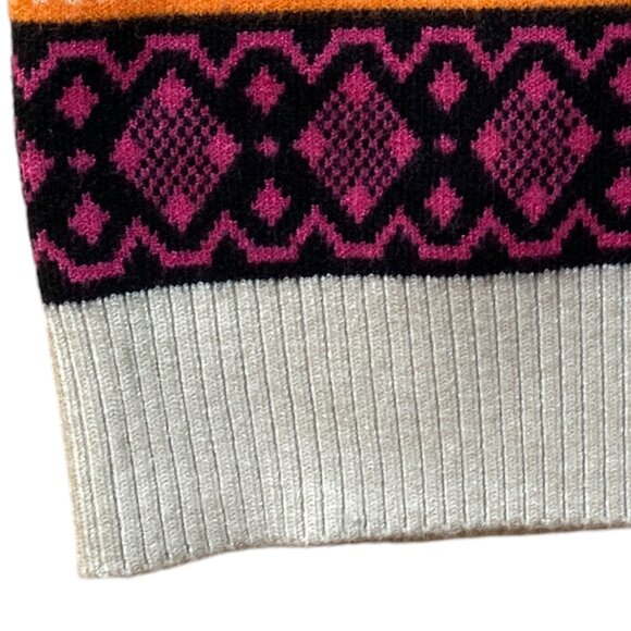 Willow & Wind Fair Isle Sweater Vest Sz S Stripes School Girl Preppy Neon Fall - Picture 4 of 8